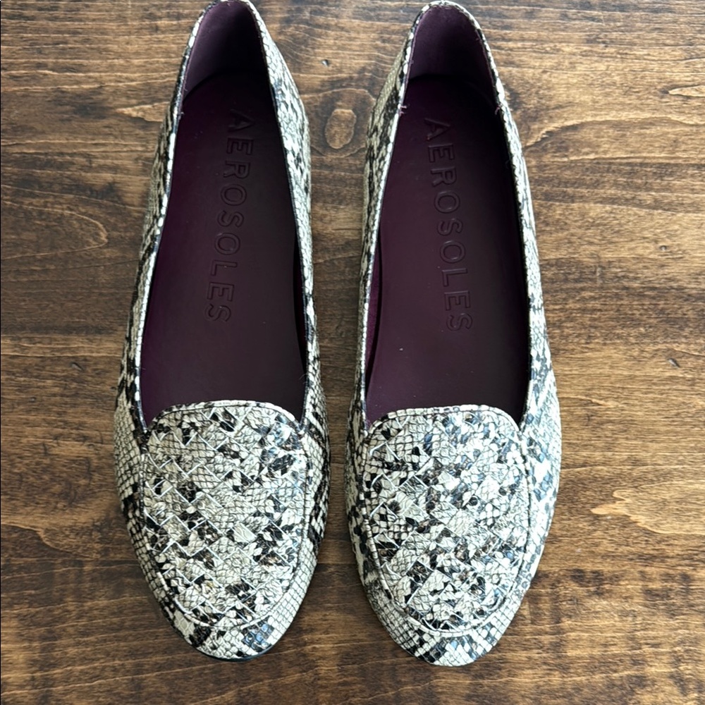 Aerosoles Women's Brielle Snakeskin Print Flats Size 10.5 - Picture 2 of 7